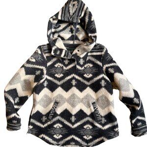 Woolrich Woolen Mill Hooded Pullover W Pockets Boho Tribal Print MEDIUM Outdoor